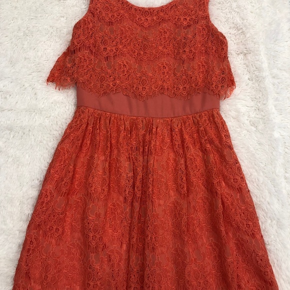 Coral Lace Dress - Picture 1 of 1